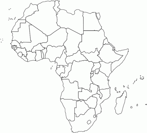 Blog de Geografia: África - Continente - Mapa para colorir e pintar Blog de Geografia: África - Continente - Mapa para colorir e pintar
