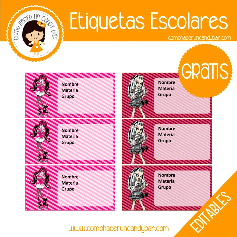 Blog de imprimibles gratis para tu fiesta - Etiquetas Escolares Monster High Blog de imprimibles gratis para tu fiesta - Etiquetas Escolares Monster High