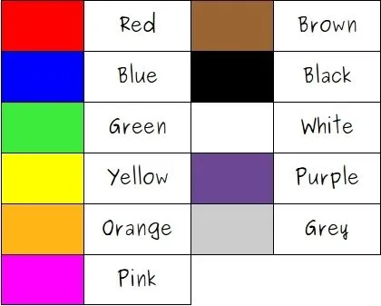 Los colores en inglés pronunciacion y escritura - Imagui Los colores en inglés pronunciacion y escritura - Imagui