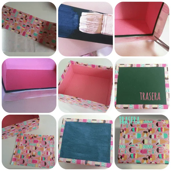 Blog en Rosa: Candy Box - Forrar una caja con papel