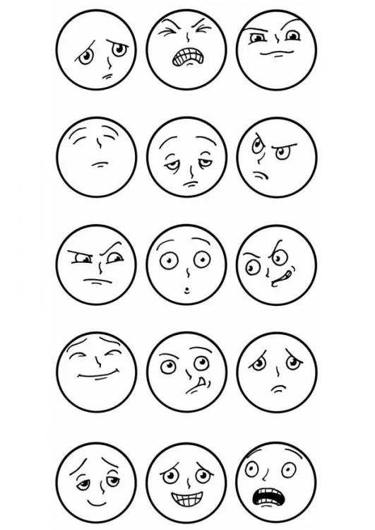 Expresiones de rostros para colorear - Imagui Expresiones de rostros para colorear - Imagui
