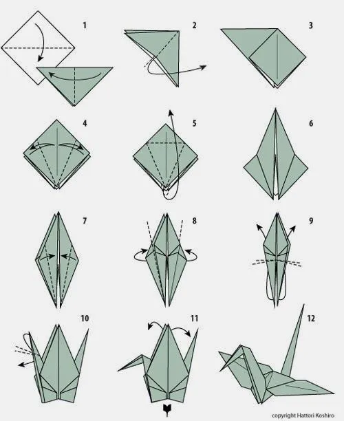Blog Tela y Lana: Grulla de origami paso a paso