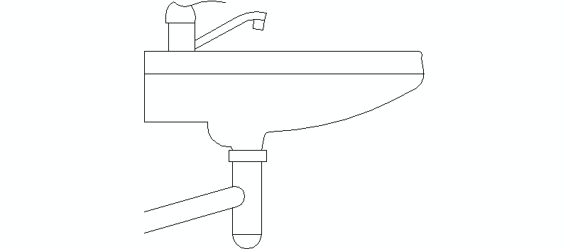 Bloques AutoCAD Gratis de Alzado lateral de lavabo de pared Bloques AutoCAD Gratis de Alzado lateral de lavabo de pared