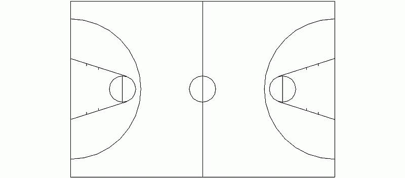 Dibujo para colorear de cancha de basquetbol - Imagui