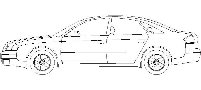 Bloques AutoCAD Gratis de Coche en alzado lateral Audi A6 Bloques AutoCAD Gratis de Coche en alzado lateral Audi A6