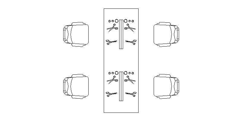 Bloques AutoCAD Gratis de conjunto de peluquería para peinado Bloques AutoCAD Gratis de conjunto de peluquería para peinado