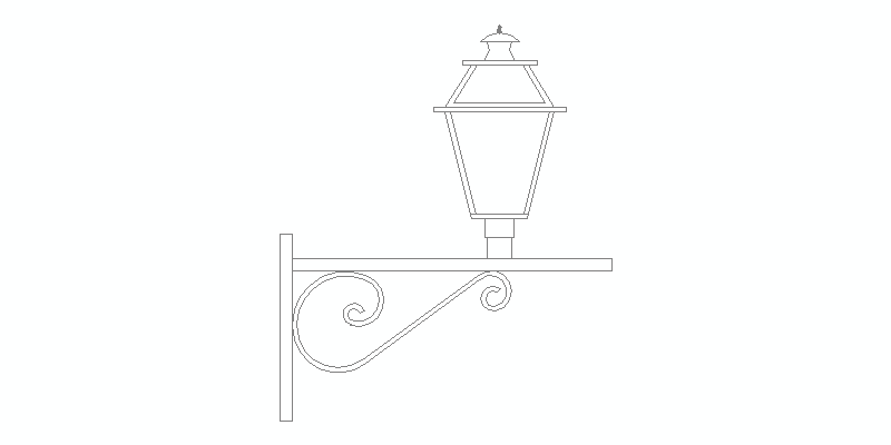 Bloques AutoCAD Gratis de farola de anclaje en paramento