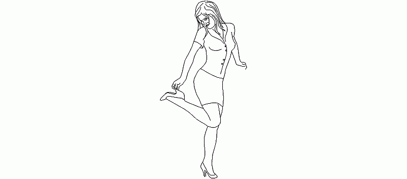 Bloques AutoCAD Gratis de Mujer vista en alzado, mod. 7 Bloques AutoCAD Gratis de Mujer vista en alzado, mod. 7