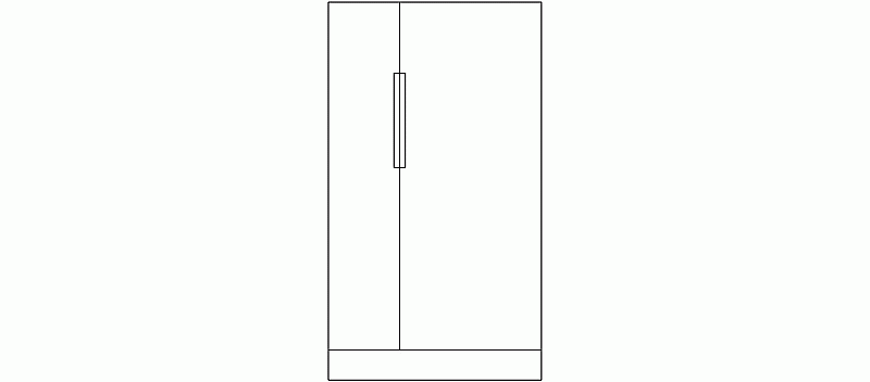 Bloques AutoCAD Gratis de Nevera alzado frontal, mod. 2 Bloques AutoCAD Gratis de Nevera alzado frontal, mod. 2
