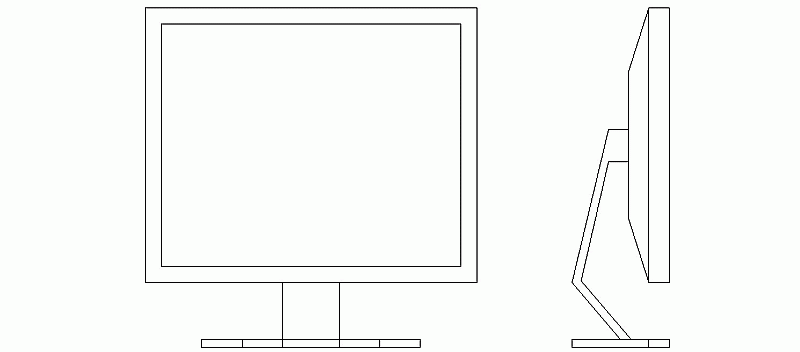 Bloques AutoCAD Gratis de pantalla plana 19″, alzados