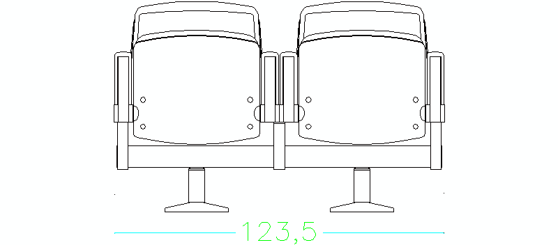 Bloques AutoCAD Gratis de pareja de dos butacas de cine en alzado ... Bloques AutoCAD Gratis de pareja de dos butacas de cine en alzado ...