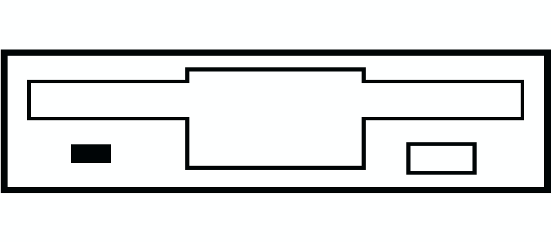 Bloques AutoCAD Gratis de Vista en alzado frontal de disquetera 3½