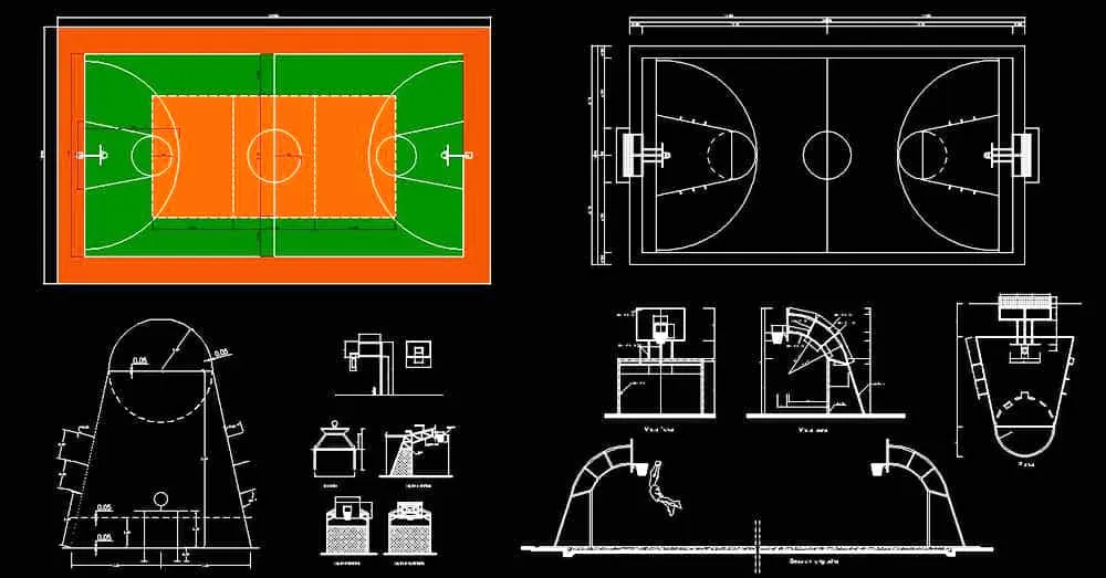 Bloques Cancha de Basquet en AutoCAD dwg - DWGAutoCAD Bloques Cancha de Basquet en AutoCAD dwg - DWGAutoCAD