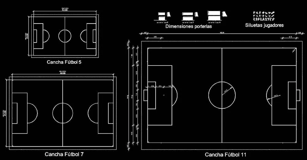 Bloques Canchas de Fútbol en AutoCAD - DWGAutoCAD