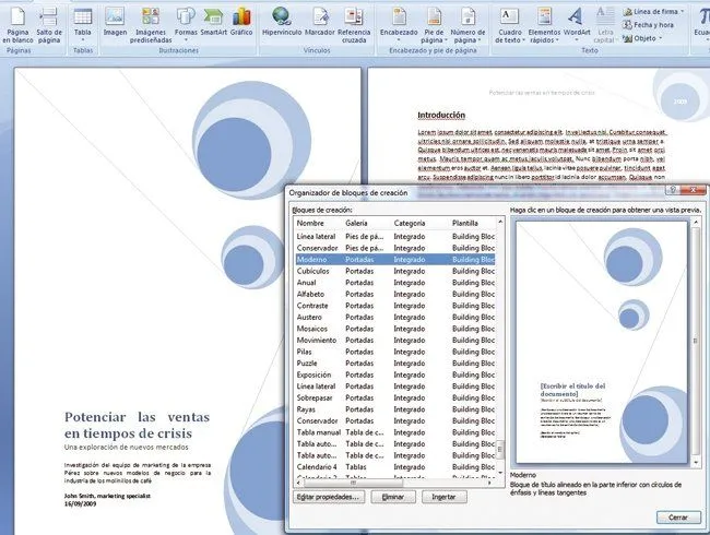 Bloques de creación en Word 2007 · Tecnología en español ... Bloques de creación en Word 2007 · Tecnología en español ...