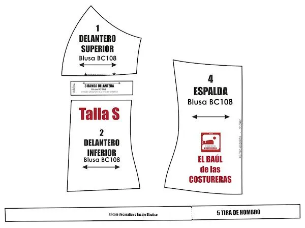 Blusa BC 108 con tiras de encaje | EL BAÚL DE LAS COSTURERAS Blusa BC 108 con tiras de encaje | EL BAÚL DE LAS COSTURERAS