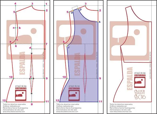 Blusa BC116 Trazado Molde de Costura | EL BAÚL DE LAS COSTURERAS Blusa BC116 Trazado Molde de Costura | EL BAÚL DE LAS COSTURERAS