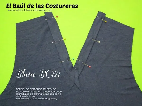 Blusa BC121 corte imperio y nudo delante | EL BAÚL DE LAS COSTURERAS