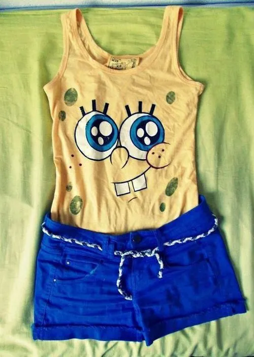 Blusa De Bob Esponja + Short Azul Rey. | MODA ORGASMICA ...