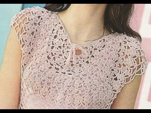 Blusa Con Canesu y Cuadros con Flores a Crochet - YouTube