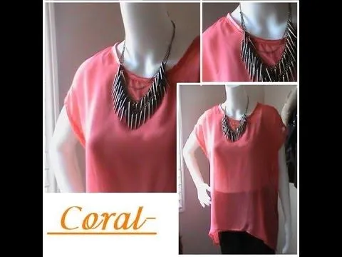 Como hacer Blusa coral en chifon - YouTube