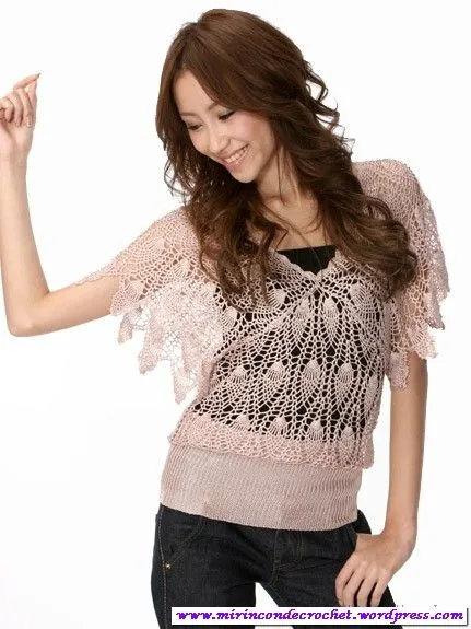 Blusa con diseño de piñas | Mi Rincon de Crochet Blusa con diseño de piñas | Mi Rincon de Crochet