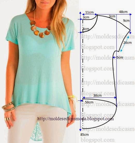 BLUSA FÁCIL DE FAZER – 15 - Moldes Moda por Medida BLUSA FÁCIL DE FAZER – 15 - Moldes Moda por Medida