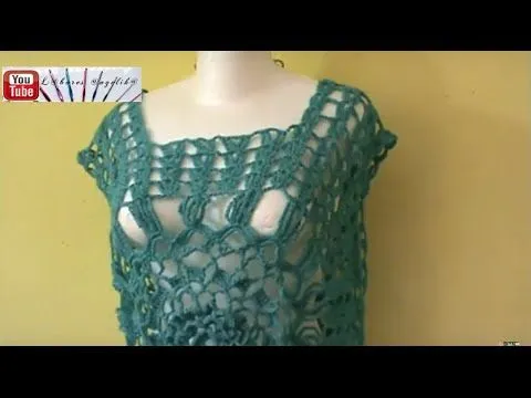 BLUSA CON FLOR EN FORMA CIRCULAR A CROCHET PARTE 2 DE 2 MUY FACIL ...