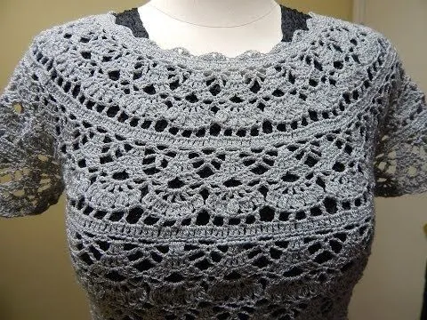 Blusa Gris Crochet parte 1 de 2 - YouTube