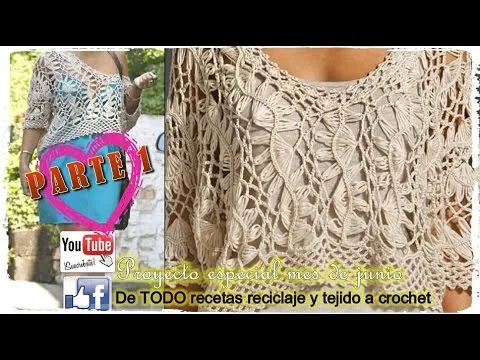 BLUSA EN HORQUILLA Y CROCHET ( PARTE 1 ) FÁCIL DE TEJER - YouTube BLUSA EN HORQUILLA Y CROCHET ( PARTE 1 ) FÁCIL DE TEJER - YouTube