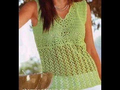 Blusa Ligera Verde Claro Tejida a Crochet - YouTube Blusa Ligera Verde Claro Tejida a Crochet - YouTube
