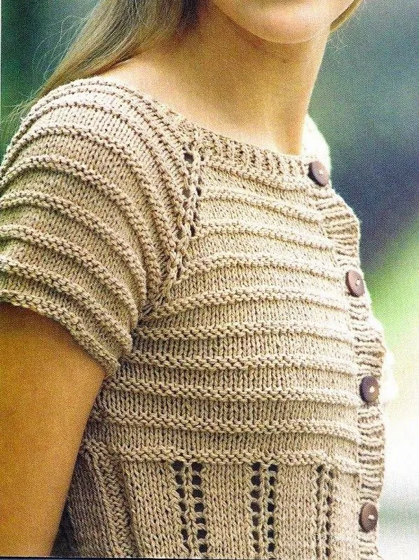 Blusa manga ranglan dos agujas | Crochet y Dos agujas Blusa manga ranglan dos agujas | Crochet y Dos agujas