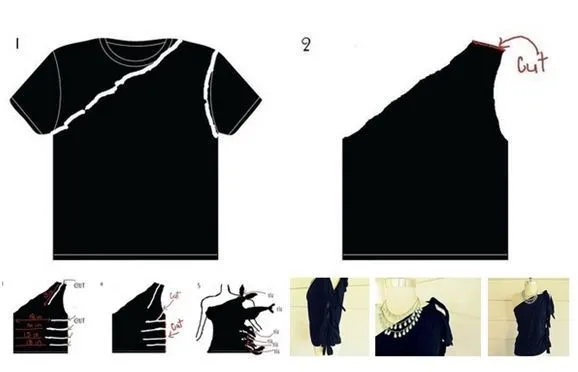 Hacer una blusa con playera reciclada | manualidades-moda ... Hacer una blusa con playera reciclada | manualidades-moda ...