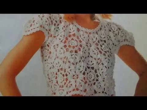 Como hacer blusa tejida a crochet con encaje de brujas - YouTube Como hacer blusa tejida a crochet con encaje de brujas - YouTube