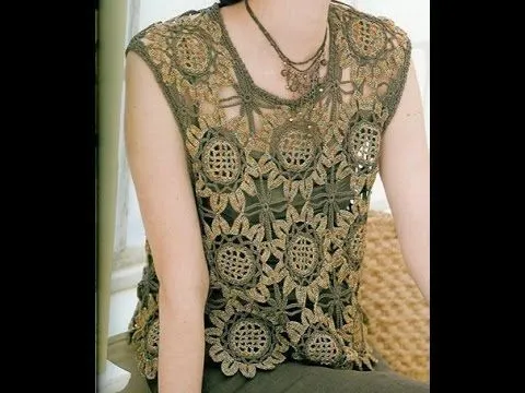 Blusa unión de Girasoles a Crochet - YouTube