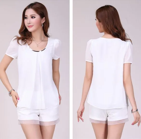 Aliexpress.com: Comprar 2015 Fashion Korean Women Chiffon Short ...