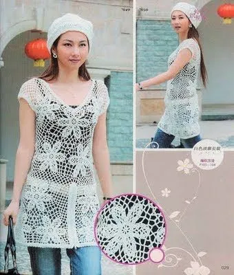 Blusas a crochet japonesas - Imagui