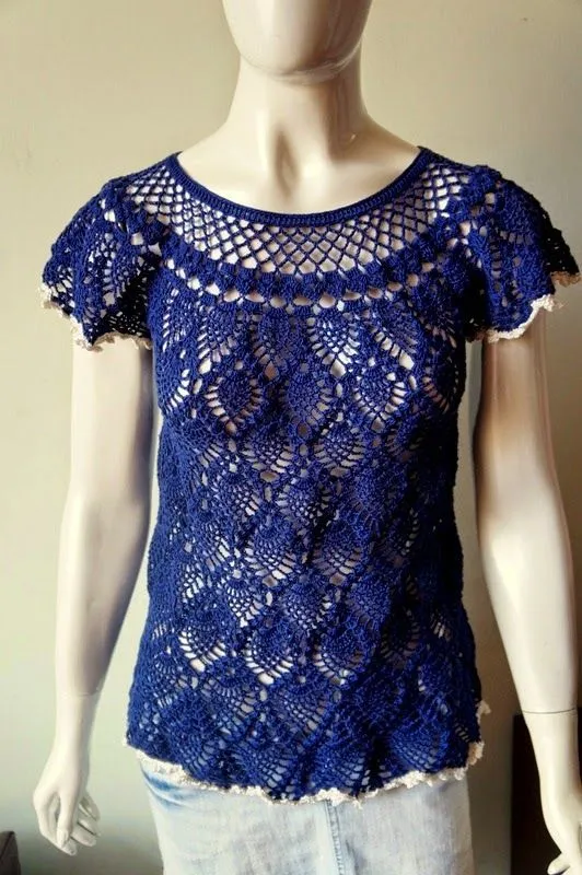 Blusas a crochét on Pinterest | Crochet Tops, Crochet Tunic and ...