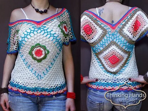 Blusas en crochet pinterest - Imagui