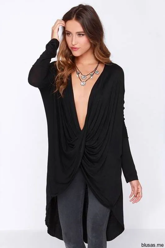 Blusas negras de manga larga para fiesta 2014 – 27 - https ... Blusas negras de manga larga para fiesta 2014 – 27 - https ...