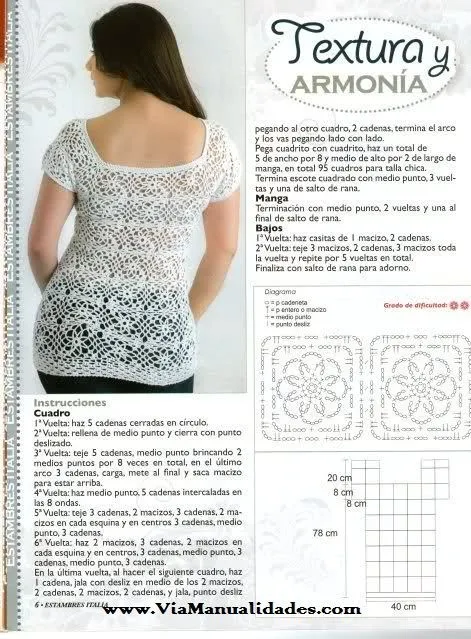 Blusas tejidas a crochet patrones gratis - Imagui | Crochet Mujer ...