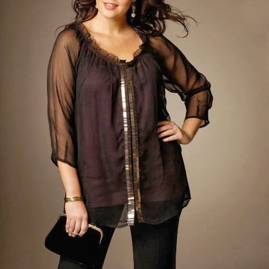 BLUSAS TRANSPARENTES PARA GORDITAS COLECCIÓN 2014 | COMO VESTIR