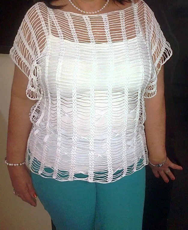Patrones de blusones en crochet - Imagui