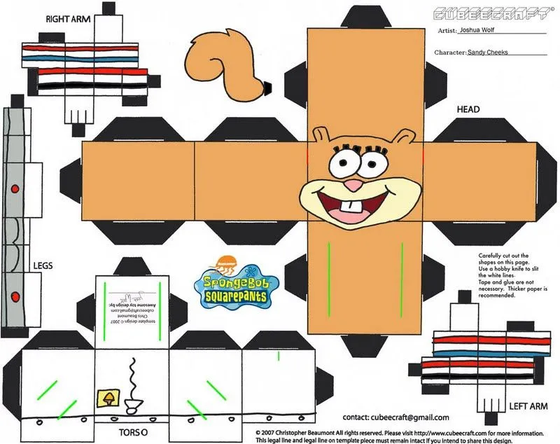 Bob esponja para armar - Imagui