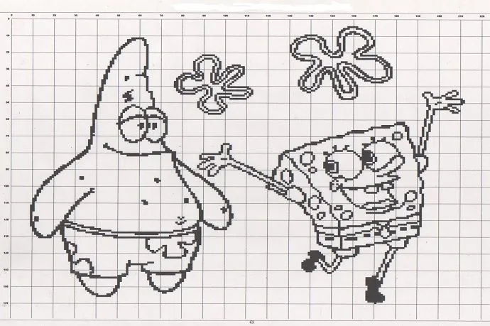 Bob esponja en punto de cruz - Imagui