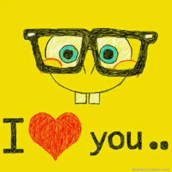 Imagenes de amor de Bob Esponja con frases - Imagui