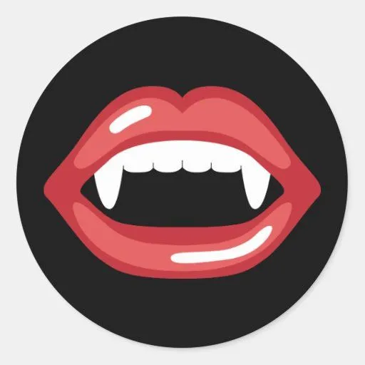 Boca roja del vampiro pegatina redonda | Zazzle Boca roja del vampiro pegatina redonda | Zazzle