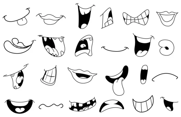 bocas de contorno de dibujos animados — Vector stock © yayayoyo ... bocas de contorno de dibujos animados — Vector stock © yayayoyo ...