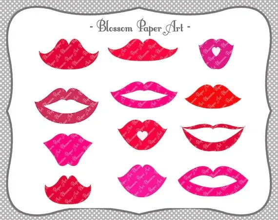 Bocas Labios Besos Para Imprimir y hacer por blossompaperart Bocas Labios Besos Para Imprimir y hacer por blossompaperart