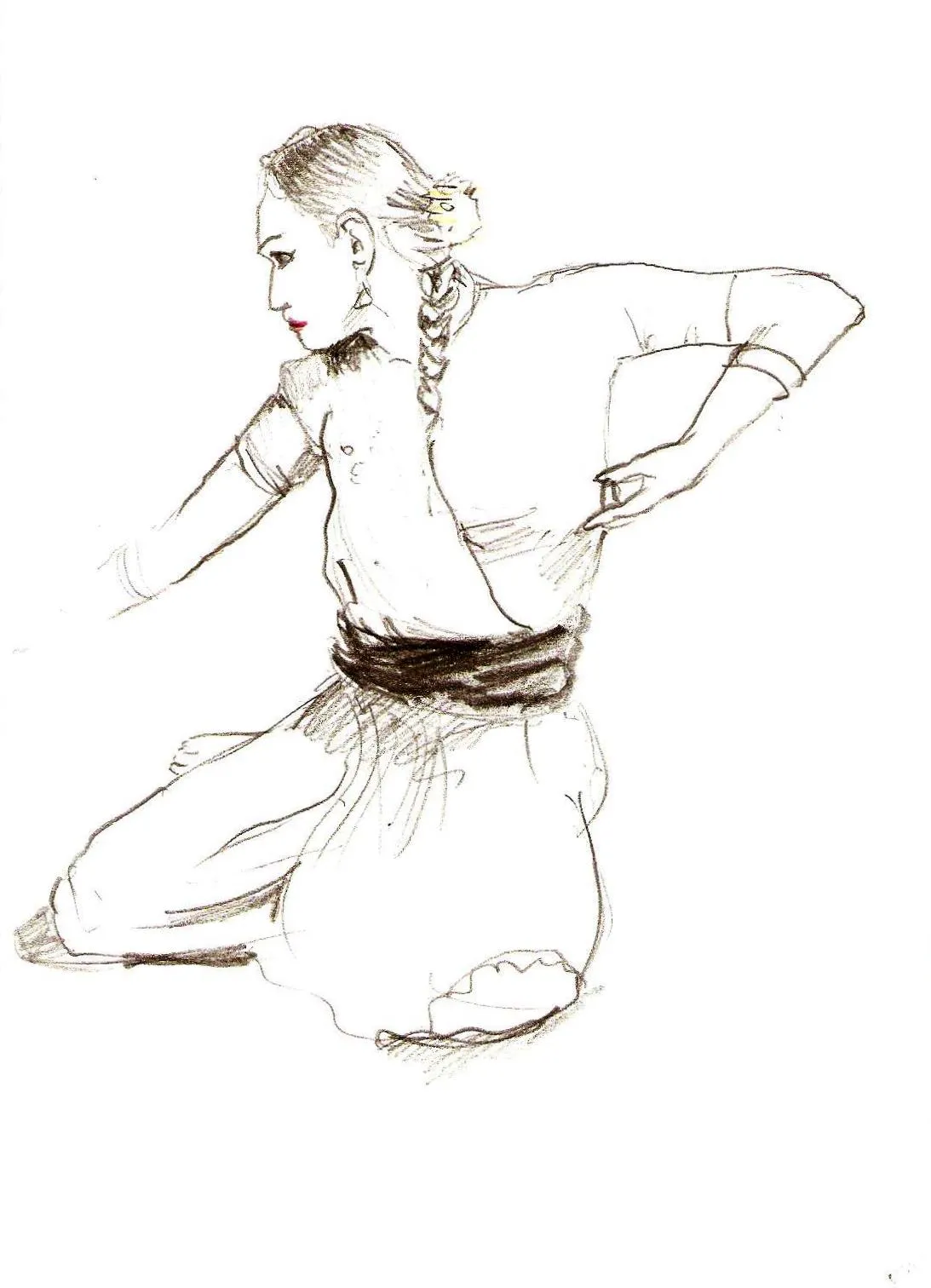 a bocetadas: Danza india con Virginia